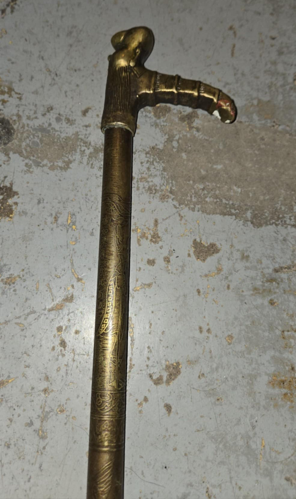 Canne épée antique motifs égyptiens