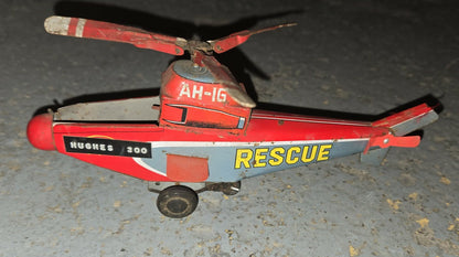 Hélicoptère jouet vintage en métal Takatoku AH-1G Showa Rescue