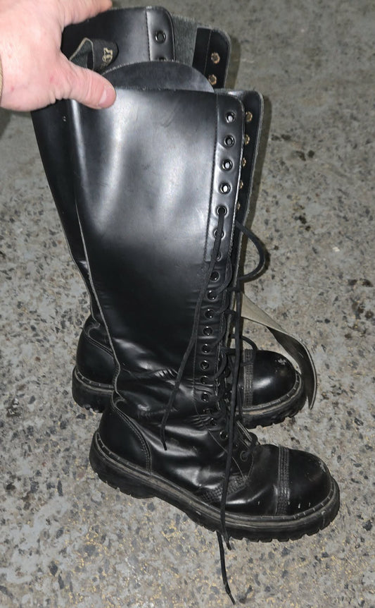 Grandes bottes Gripfast en cuir noir