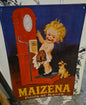 Affiche publicitaire vintage en métal, marque Maïzena.
