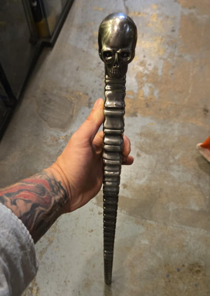 Canne épée vintage squelette en métal