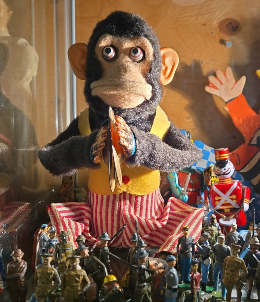 Poupée mécanique chimpanzé "Jolly Chimp" ( vers 1960 )