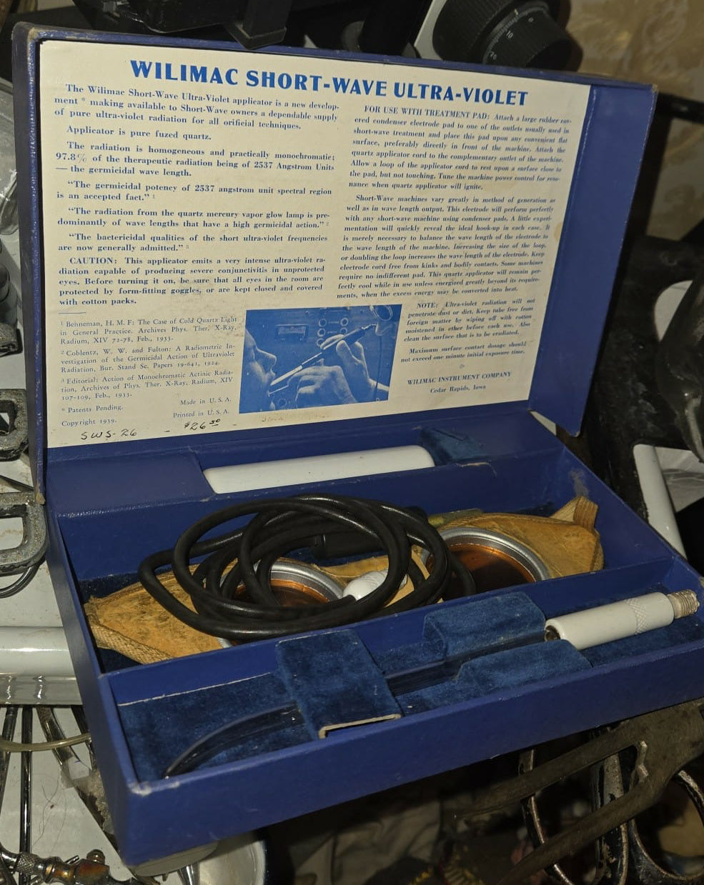 Kit vintage d'applicateur ultraviolet à ondes courtes Wilimac