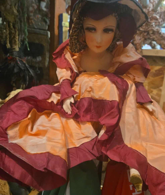 Poupée bergère vintage en porcelaine