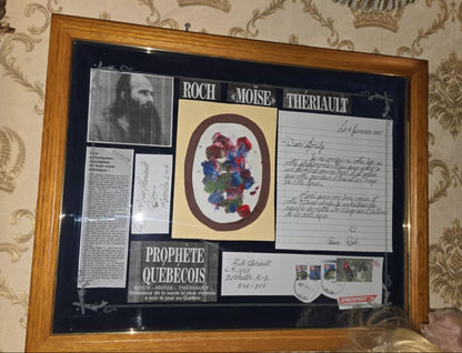 Peinture et lettre écrite et signée par Roch "Moïse" Thériault