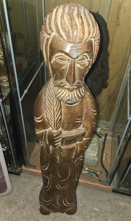 Statue de Saint Pierre sculptée en bois