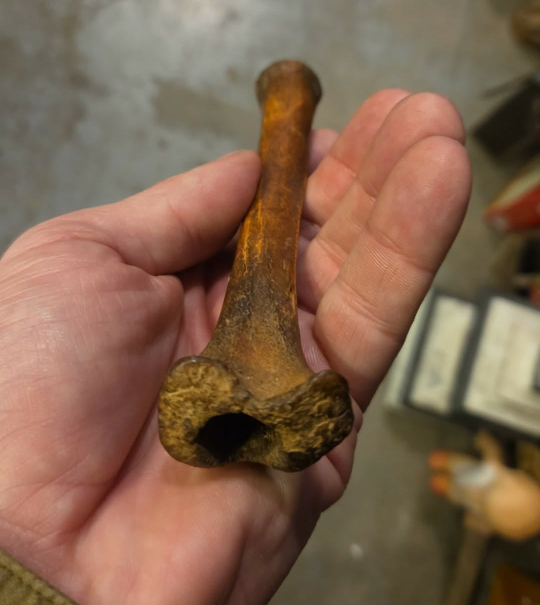 Sifflet sculptée dans un os