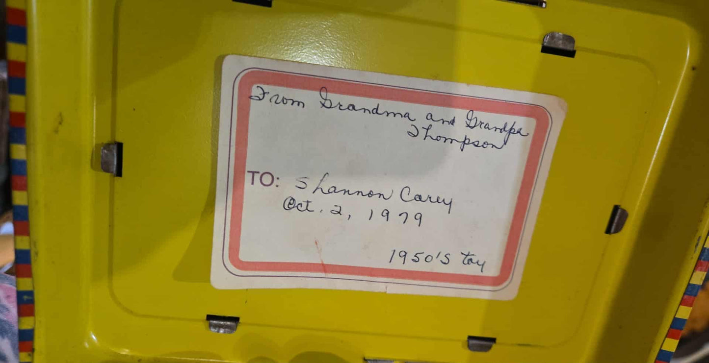 Clown trapèze jouet en métal musical antique Mattel