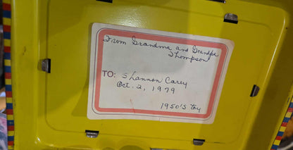 Clown trapèze jouet en métal musical antique Mattel