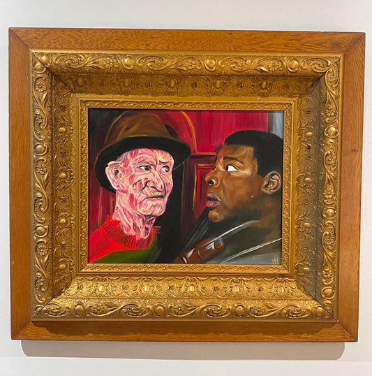 Peinture de Freddy Krueger et de Kincaid par Ann-Aumalie Sauvage, signée par Ken Sagoes