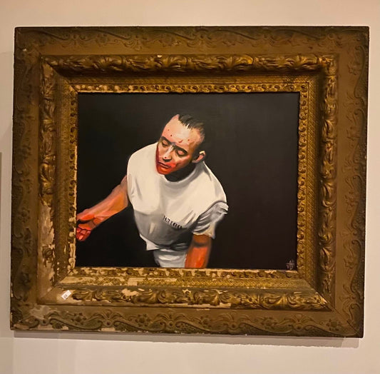 Peinture encadrée de Hannibal Lecter par Ann-Aumalie Sauvage.